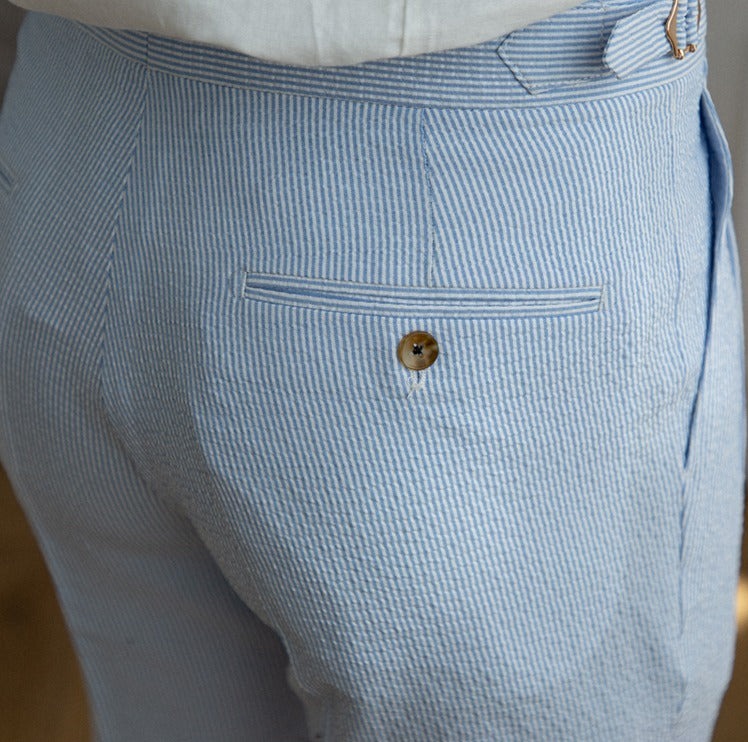 Pantaloni ariosi con pieghe St. Tropez Seersucker