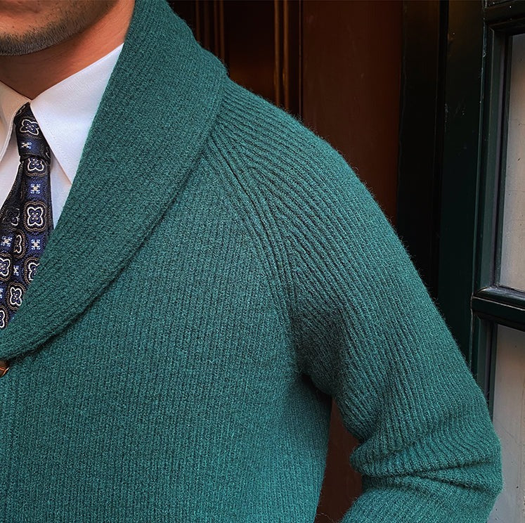 Cardigan Lavorato a Maglia con Collo a Sciarpa "Bond Street"