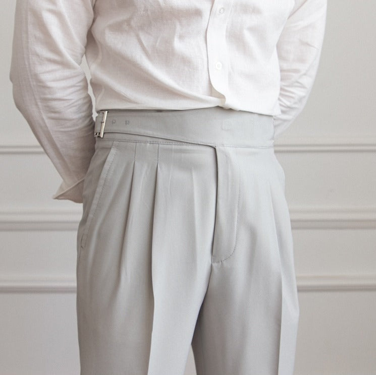 Pantaloni dritti con pieghe Capri Gurkha