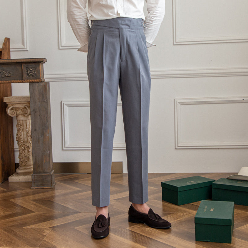 Pantaloni dritti con pieghe Capri Gurkha