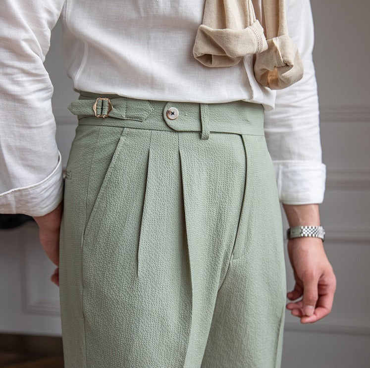 Pantalone Airy Doppia Pieghe Positano Seersucker