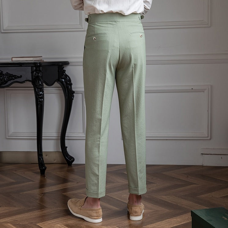 Pantalone Airy Doppia Pieghe Positano Seersucker