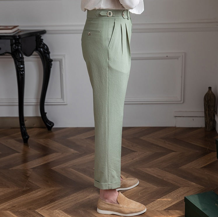 Pantalone Airy Doppia Pieghe Positano Seersucker