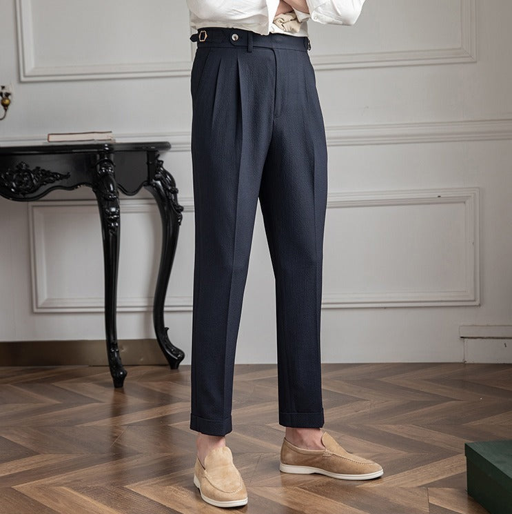 Pantalone Airy Doppia Pieghe Positano Seersucker