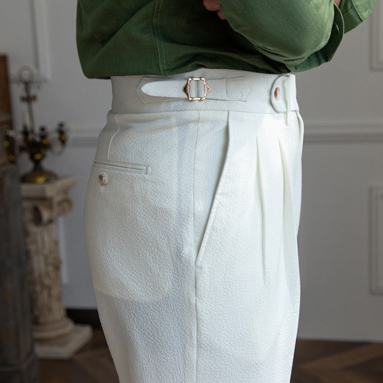 Pantalone Airy Doppia Pieghe Positano Seersucker