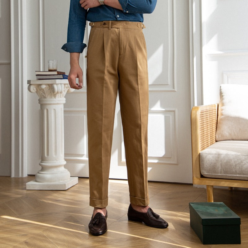 Antibes - Pantaloni Dritti in Twill di Cotone