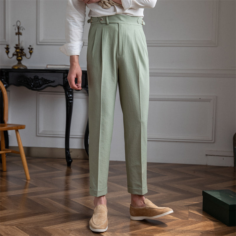 Pantalone Airy Doppia Pieghe Positano Seersucker