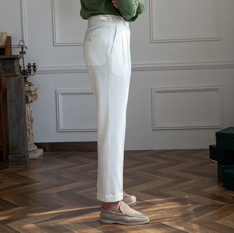 Pantalone Airy Doppia Pieghe Positano Seersucker