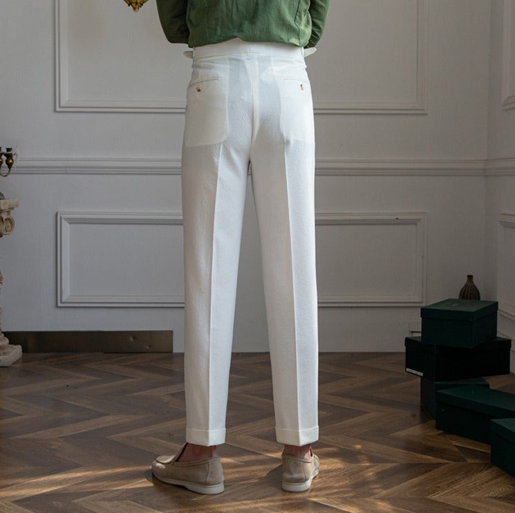 Pantalone Airy Doppia Pieghe Positano Seersucker