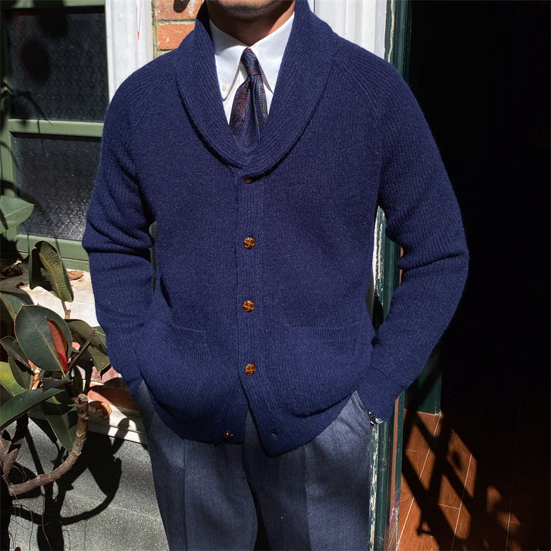 Cardigan Lavorato a Maglia con Collo a Sciarpa "Bond Street"