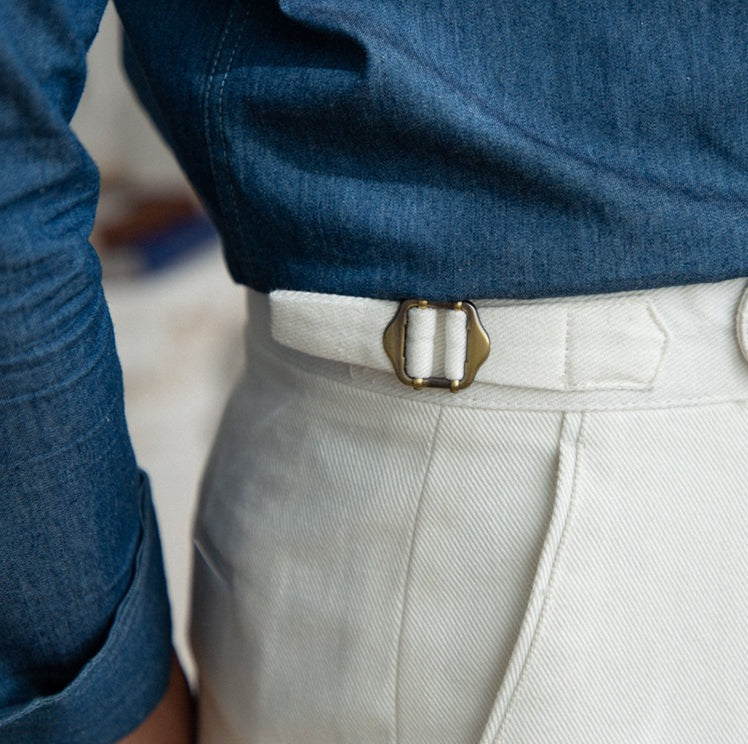 Antibes - Pantaloni Dritti in Twill di Cotone