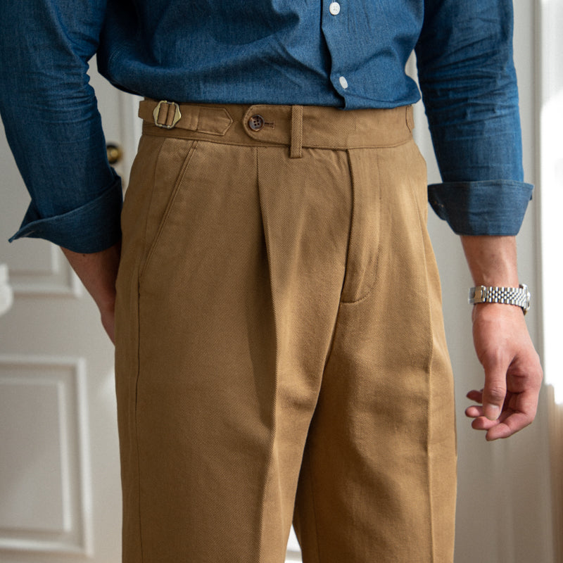 Antibes - Pantaloni Dritti in Twill di Cotone