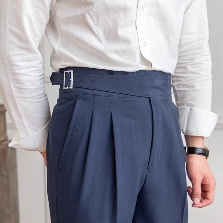 Pantaloni dritti con pieghe Capri Gurkha